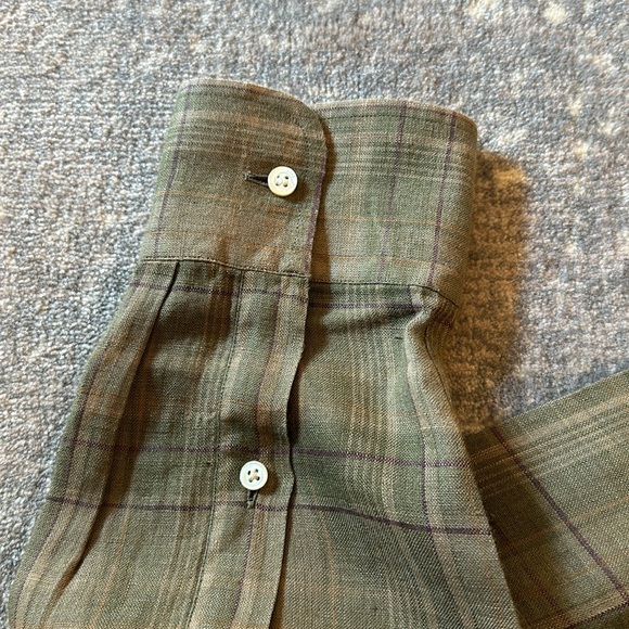 RALPH LAUREN PURPLE LABEL 100% LINEN MENS DRESS SHIRT SIZE 16.5 - Picture 8 of 11